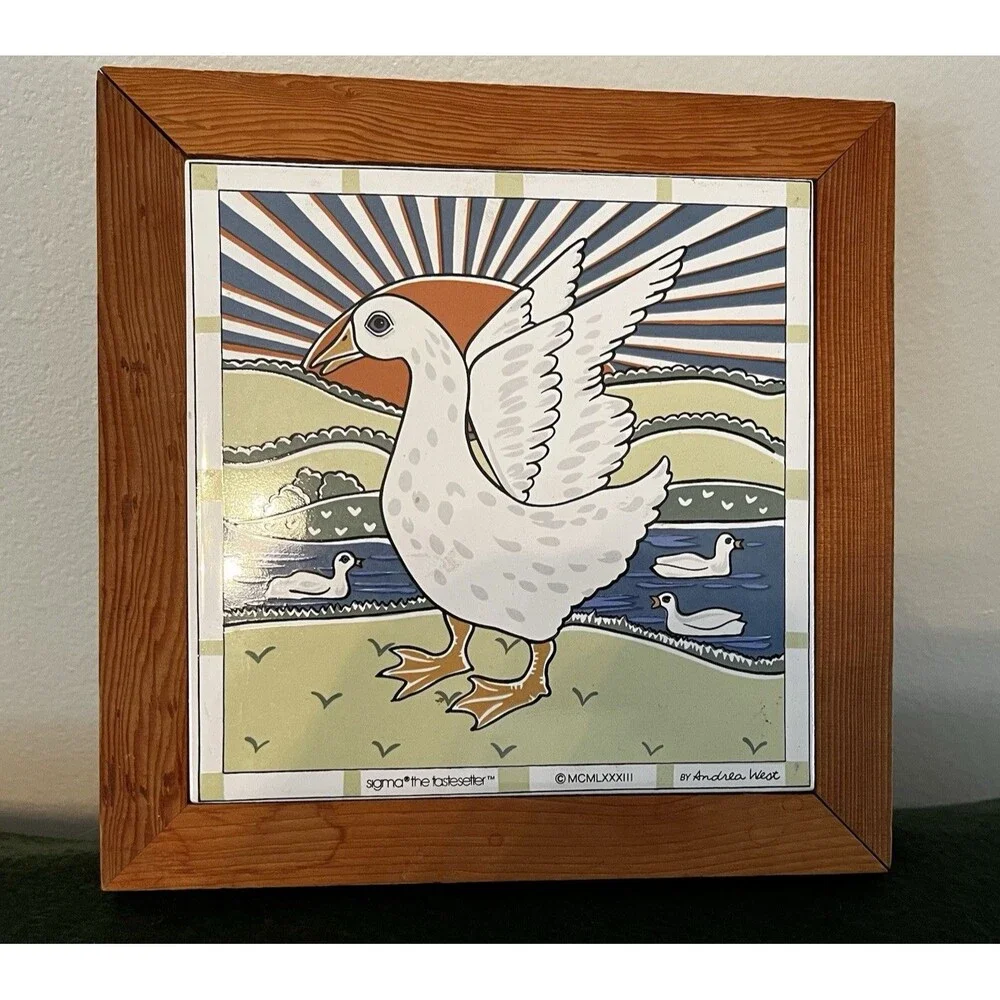 1983 Goose Wall Decor Tile Trivet Sigma The Tastesetter By: Andrea West 7.5